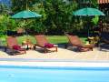 Lawn with deck chairs