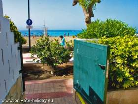 House with terrace at beach