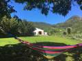 Lawn with deck chairs