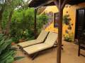 Lawn with deck chairs
